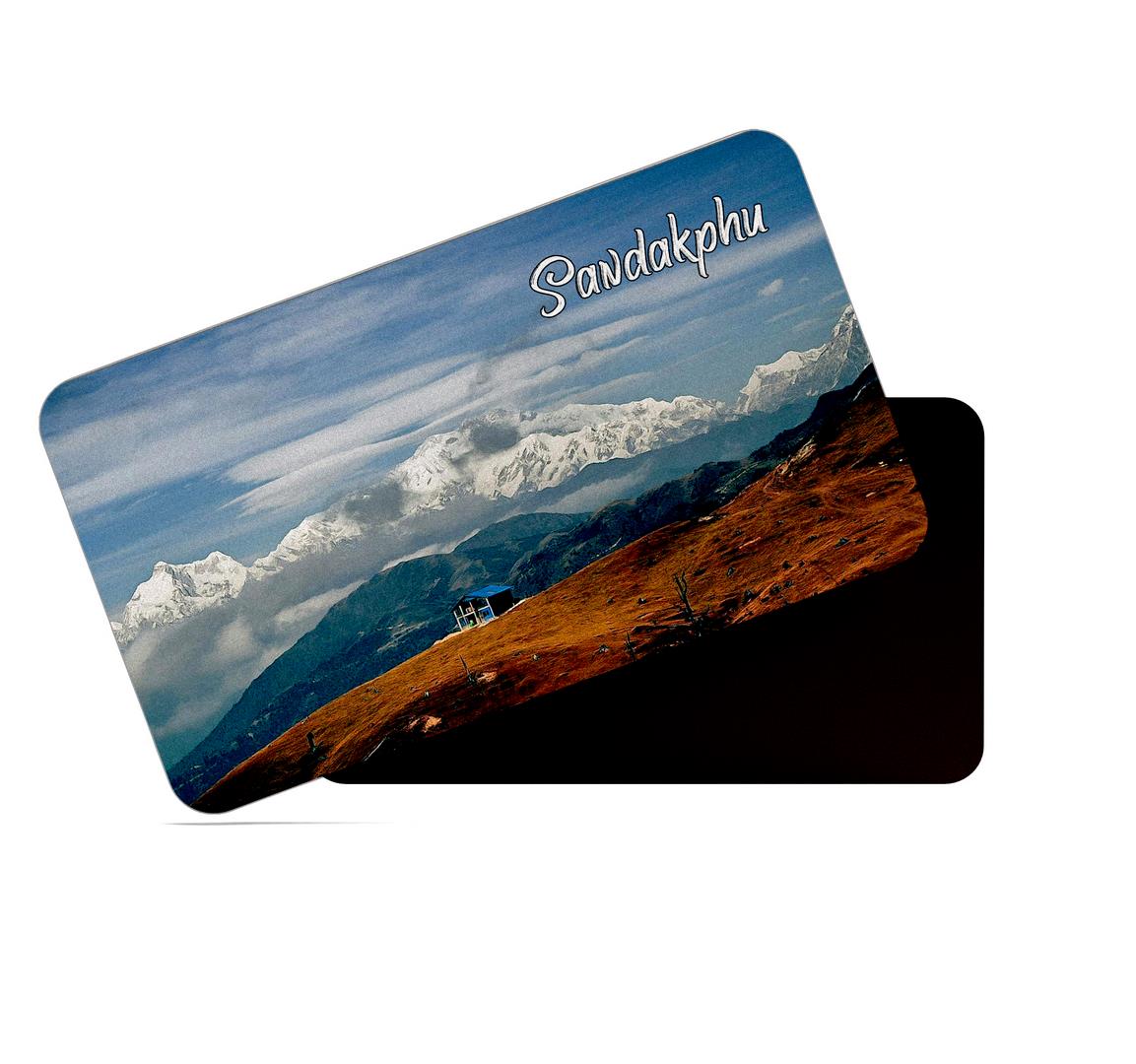 dhcrafts Multicolor Nepal Sandakphu Design Rectangular Rubber Matte Finish Fridge Magnet / Magnetic Card Pack of 1 (8.6cm x 5.4cm)